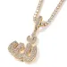 TopBling Arabic Symbol Pendant Necklace White Zircon Real Gold Plated Mens Jewelry Gift_ipsvogv.com