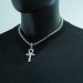 Unisex Anka Full Diamond Cross Pendant Single Row Diamond Tennis Chain Personality Trend Light Luxury Cuban Chain Necklace_ipsvogv.com