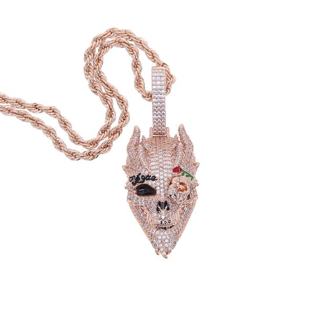 Men's Hip Hop Skull Pendant Necklace - Trendy Gothic Style Jewelry With Rope Chain In Silver, Gold, Rose Gold Necklace Jewelry_ipsvogv.com