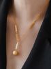 Titanium Steel Gold, High-end Responsive, Frosted Small Gold Ball, Fashionable And Versatile Temperament Necklace,_ipsvogv.com