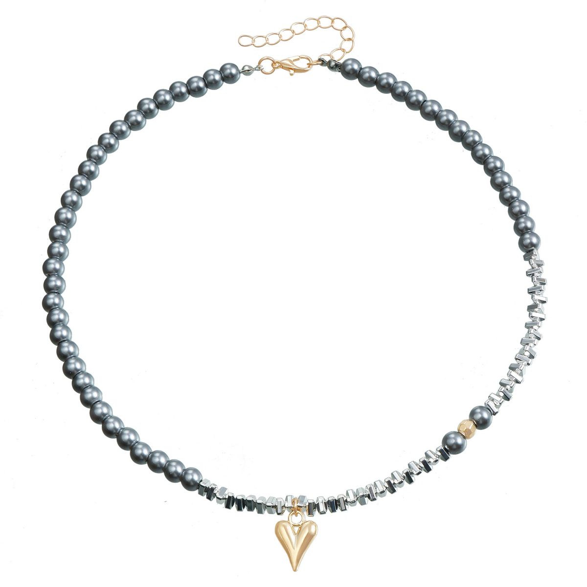 European And American Cross-border Jewelry Ins Wind Exquisite Glass Beads Handmade Beaded Collarbone Chain Light Luxury Fashion Love Necklace Women_ipsvogv.com