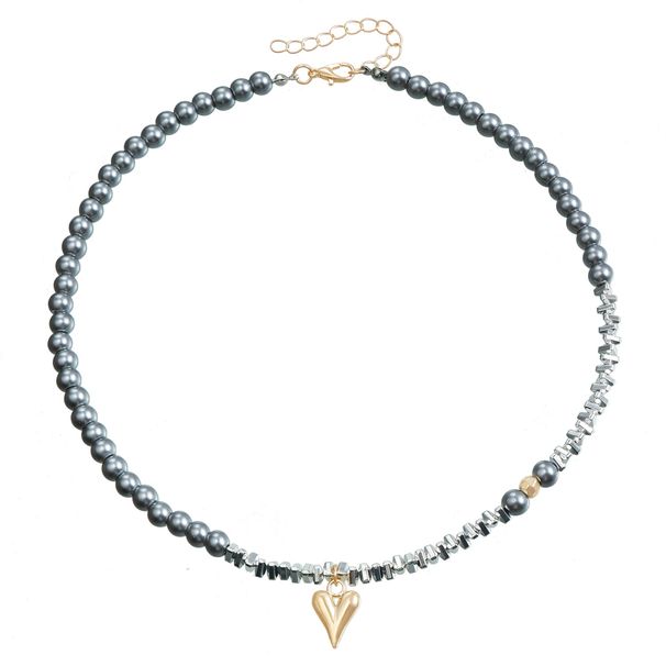 European And American Cross-border Jewelry Ins Wind Exquisite Glass Beads Handmade Beaded Collarbone Chain Light Luxury Fashion Love Necklace Women_ipsvogv.com
