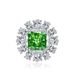 Premium Sea Blue Ice Flower Cut With Adjustable Female Opening, Light Luxury Green High Carbon Diamond Ring_ipsvogv.com