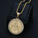 Hip Hop Jewelry Stainless Steel Gold-Plated Diamond-Studded Masonic AG Pendant Necklace_ipsvogv.com