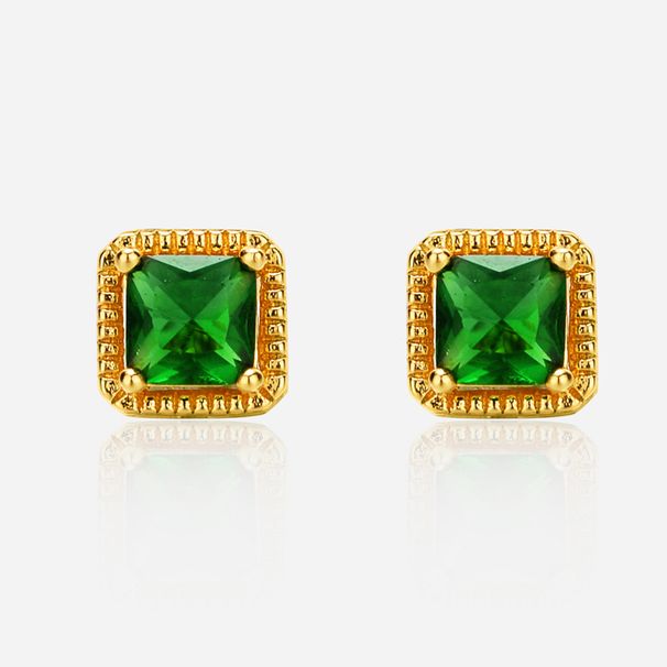 Zircon Earnail Color Square Sugar Four Claw Earrings Classic Mini Versatile Geometric Earaccessory_ipsvogv.com