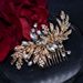 Elegant Rhinestone Hair Comb For Bridal & Special Occasions - Handcrafted Floral Design With Alloy Base, Perfect For Weddings, Parties & Events_ipsvogv.com