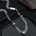 Niche design, high grade women's cool titanium steel necklace, men's trendy stacking diamond studded double layer slim waist couple's luck pendant_ipsvogv.com