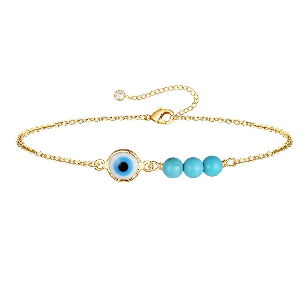 Women's Jewelry Simple Chain Bracelet Fashionable Mix And Match Double Layer Alloy Jewelry Cute Evil Eye Anklet_ipsvogv.com