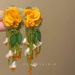 Women’s Jewelry Set Fashion Super New Gentle And Elegant Temperament Chiffon Flower Beaded Tassel Earrings Summer Niche Design Handmade Earrings_ipsvogv.com