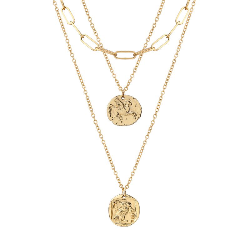 New accessories human head alloy pendant necklace female jewelry fashion multi layer retro necklace_ipsvogv.com