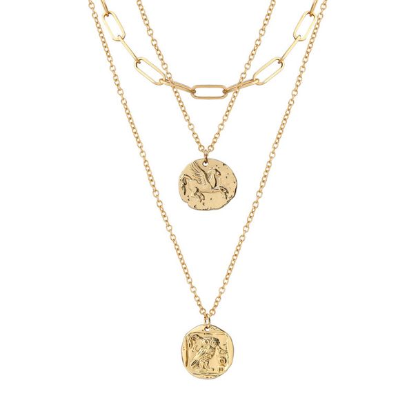 New accessories human head alloy pendant necklace female jewelry fashion multi layer retro necklace_ipsvogv.com