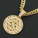 Hip Hop Full Diamond US Dollar Round Card Hollow out Pendant Cuban Chain Necklace Men's Cool and Dominant Exaggerated_ipsvogv.com
