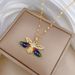 Steel 【 Titanium 】 Colorful Bee Zircon Light Luxury Temperament Gorgeous Full Diamond Necklace Women's Versatile 【 】_ipsvogv.com