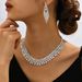 Jewelry Wholesale Luxury Elegant Dinner Party Women's Crystal Stone Hollow Necklace Earrings_ipsvogv.com