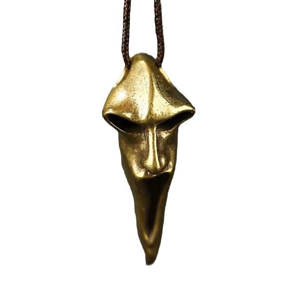 Bronze Antique Faceless Male Skeleton Ghost Necklace With Personalized Street Style Men's Pendant_ipsvogv.com