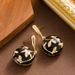 Genuine Gold Electroplating French Niche Antique Style Drip Oil Flower With Feminine Elegance Silver Needle Earrings_ipsvogv.com