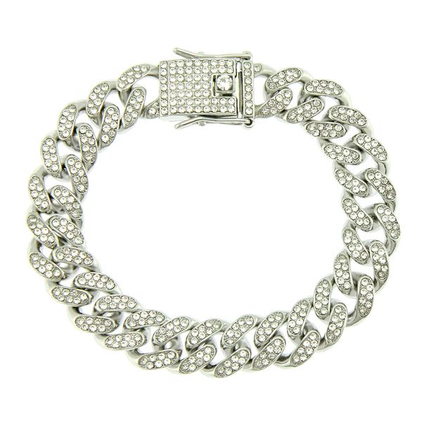 Instagram Hip Hop Cool Cuban Necklace Men's Full Diamond Punk Accessories Gold Chain Width 13mm_ipsvogv.com
