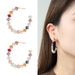Women's Jewelry Classic C Shaped Earrings Summer Beaded Earrings Colorful Temperament Versatile Earrings_ipsvogv.com