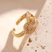 network Red New Diamond Inlaid Horseshoe Chain Link Female Ins Fashion Index Finger Opening Free Adjustment Ring_ipsvogv.com
