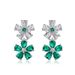 Flower Cultivated Emerald Earrings S925 Silver Inlaid Cultivated Colored Gemstone Earrings Set Fashion_ipsvogv.com