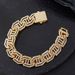 Full Diamond Cuban Chain Bracelet Set Fashion Personality Spiked Alloy Rhinestone Hip Hop Accessories_ipsvogv.com