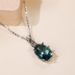 Cao Shi's New Luxury Light Sea Blue Simulation Ornament Oval Zircon Necklace Fashion Pendant Women's Clavicle_ipsvogv.com