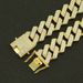 Hip hop full three row diamond necklace for men's Cuban motorcycle trendsetter accessories_ipsvogv.com