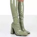 Women's Cowboy Boots new pointed toe thick heel bright leather high heel long boots for women side zipper solid color knight boots_ipsvogv.com