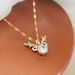Korean Version Deer Antler Luxury Diamond Necklace For Women, Fashionable High-end Collarbone Chain, Pink Zircon_ipsvogv.com