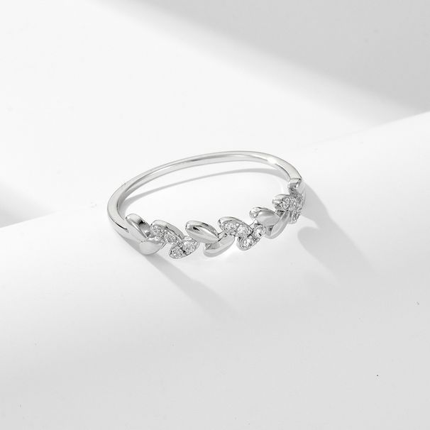 Women's Jewelry Light Luxury Niche Design Diamond Wheat Ear Sterling Silver Ring Cold Style High End Sense All Match Ring Bracelet_ipsvogv.com