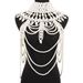C0419 Exaggerated Heavy Industry Pearl Shawl with Layered Tribal Style Hollow Weaving Sexy Body Chain_ipsvogv.com