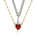 New Hot Selling Red Crystal Heart-shaped Dagger Pendant Layered Necklace With French Design For Women's Collarbone Chain_ipsvogv.com