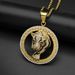 New Hip-Hop Jewelry Titanium Steel Gold-Plated Diamond-Inlaid Enamel Leopard Head Pendant_ipsvogv.com