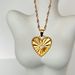 Women’s Jewelry Set Fashion Retro Gold Plated Titanium Steel Heart Micro Inlaid Zircon Embossed Pendant Necklace_ipsvogv.com