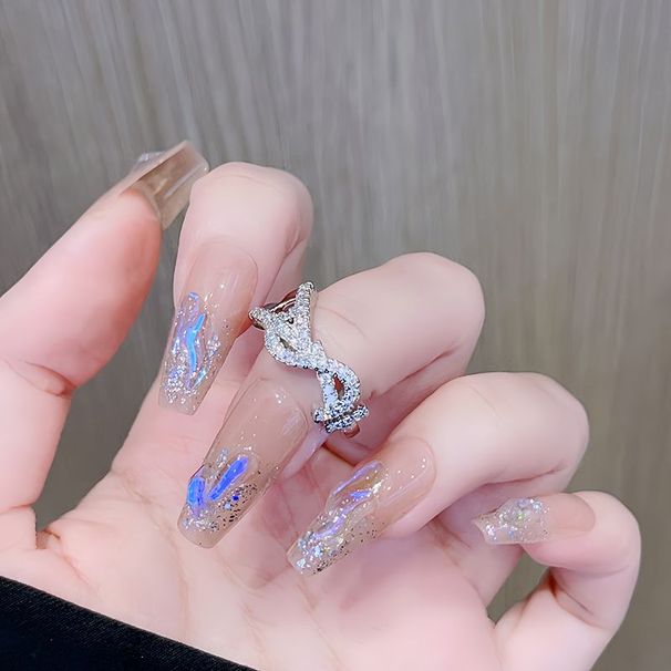 Zircon Super Open Flash Diamond Set Ring Color Dopamine Women's Light Luxury Niche Design Sense High End Fashion_ipsvogv.com