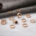 Exaggerated With Diamond Embellishments, Punk Style Metal Star Black Ring, 12 Piece Set_ipsvogv.com