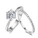 Unisex popular jewelry Korean simple engagement women's ring set Zircon micro inlaid real gold plated ring_ipsvogv.com