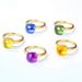 Simple Colored Gemstone Ring Female S925 Silver Inlaid Amethyst Finger Ring Fashion All Match High End Feeling_ipsvogv.com