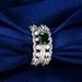 Fashionable Jewelry New Popular Double Layered Green Women's Ring With Zircon Inlay_ipsvogv.com