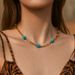 Turquoise series necklace handmade bracelet beads niche clavicle chain plated K real gold chain color preserving necklace_ipsvogv.com
