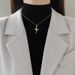 Gold Color Shiny Zircon Crown Cross Pendant Necklace for Women Fashion Sweet Girls Party Choker Jewelry_ipsvogv.com
