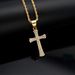 Stainless steel simple full diamond K cross pendant accessories_ipsvogv.com