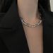 Exaggerated Large Thick Metal Decorative Necklace For Women's Trendy INS Short Collarbone With Sparkling Diamond_ipsvogv.com