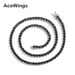 Men's Black Tennis Chain - 3mm/4mm/5mm Copper Plated Cubic Zirconia Single Row (Hip-Hop Jewelry Trendy Layered Necklace)_ipsvogv.com