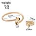 Environmentally Friendly Alloy Fashion Versatile Personality Gold Fried Dough Twists Open Bracelet Ring Two-piece Set Of_ipsvogv.com