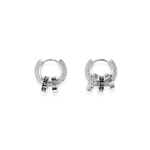 Men's Jewelry Star Drawn Ring Earrings Zircon Earrings Hip Hop Trendy Brand Earrings Ear Ornaments_ipsvogv.com