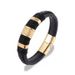 Cord Titanium Steel Couple Men's Double Layer Genuine Leather Woven Personality Magnetic Buckle Punk Bracelet Jewelry_ipsvogv.com