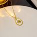 New round Brand advanced retro white fritillary flower elegant light luxury clavicle chain real gold titanium steel chain_ipsvogv.com