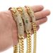 Men's Jewelry Zircon Buckle Titanium Steel Stainless Steel Jewelry Cuban Chain Men's Hip Hop Necklace 14k18k Gold_ipsvogv.com