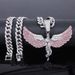 Unisex New Goddess Angel Wings Alloy Pendant Men's Full Diamond Rap Hip Hop Necklace_ipsvogv.com